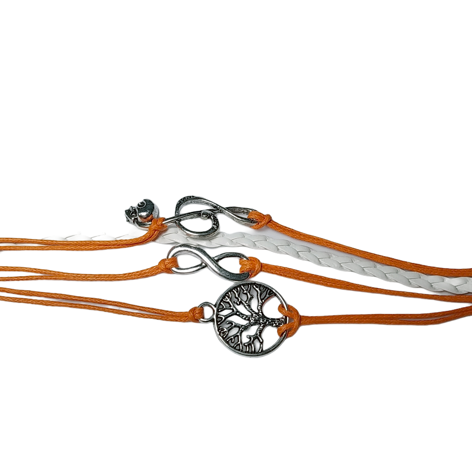Orange Boho Multi-Layer Faux Leather Bracelet